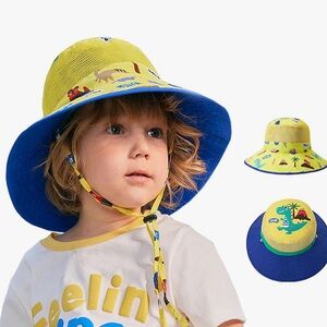 Contil Outdoor Kids Sun Beach Hat UPF 50+ Bucket Wide Brim Chin Straps S54-Small